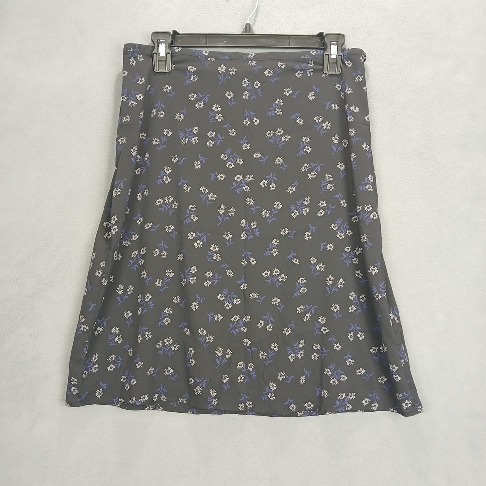 The Limited A Line Skirt Womens 8 Black Floral Stretch Lined Casual‎ Side Zip